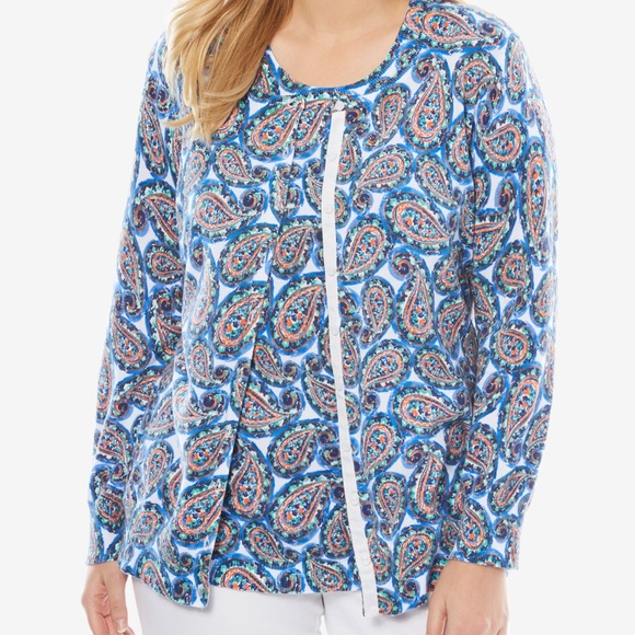 NWT 2 piece set cardigan + shirt sleeve shell - Picture 2 of 8